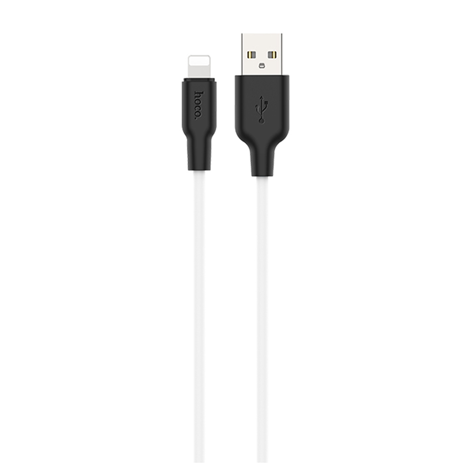 

Кабель Hoco X21 Plus Silicone USB - Lightning, 2.4А, 2м, белый/черный, X21 Plus