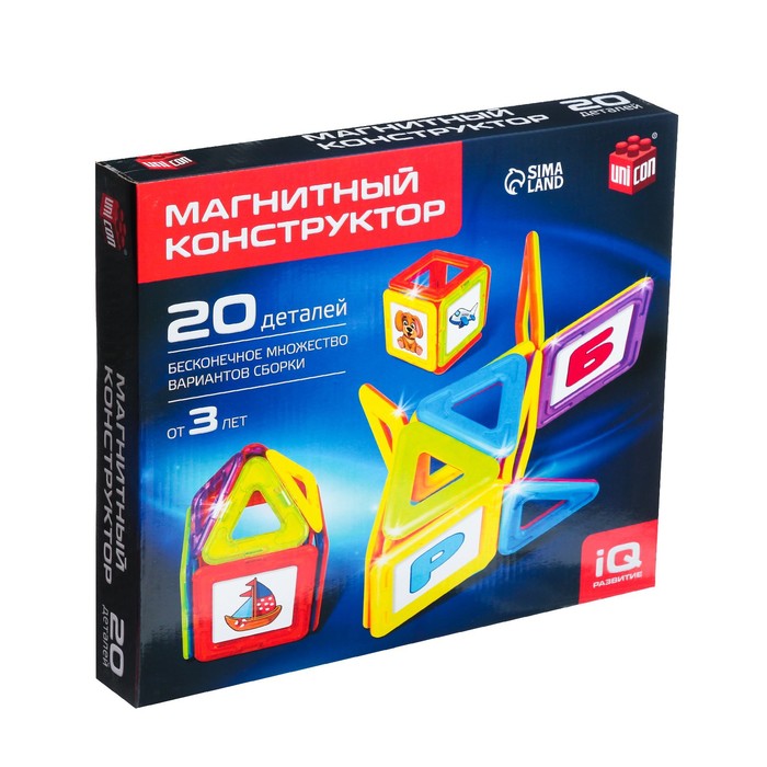 Магнитный конструктор Magical Magnet, 20 деталей, детали матовые Unicon