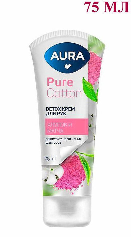 Тонизирующий крем Aura Pure Cotton Detox с ароматом хлопка и матча 75 мл 339₽