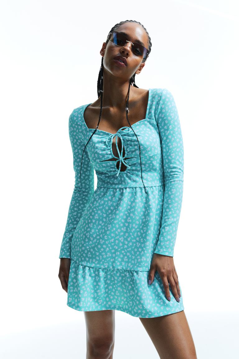 Платье женское H&M 1080604002 бирюзовое 2XS (доставка из-за рубежа)