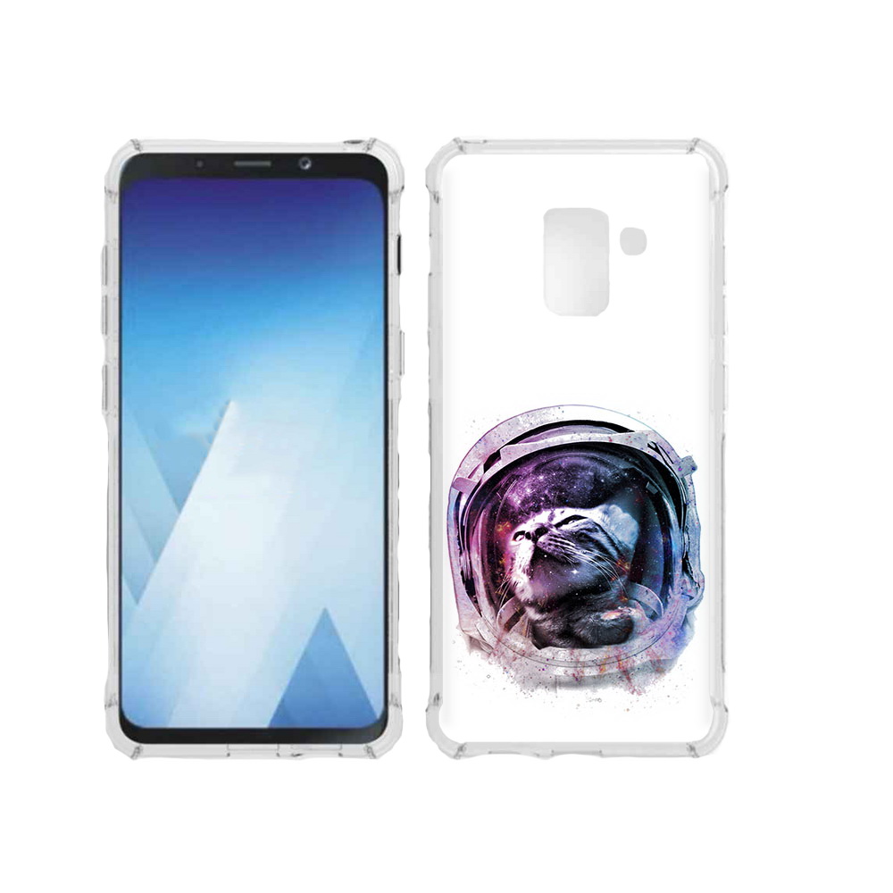 

Чехол MyPads Tocco для Samsung Galaxy A5 (2018) кот в шлеме (PT95317.573.396), Прозрачный, Tocco