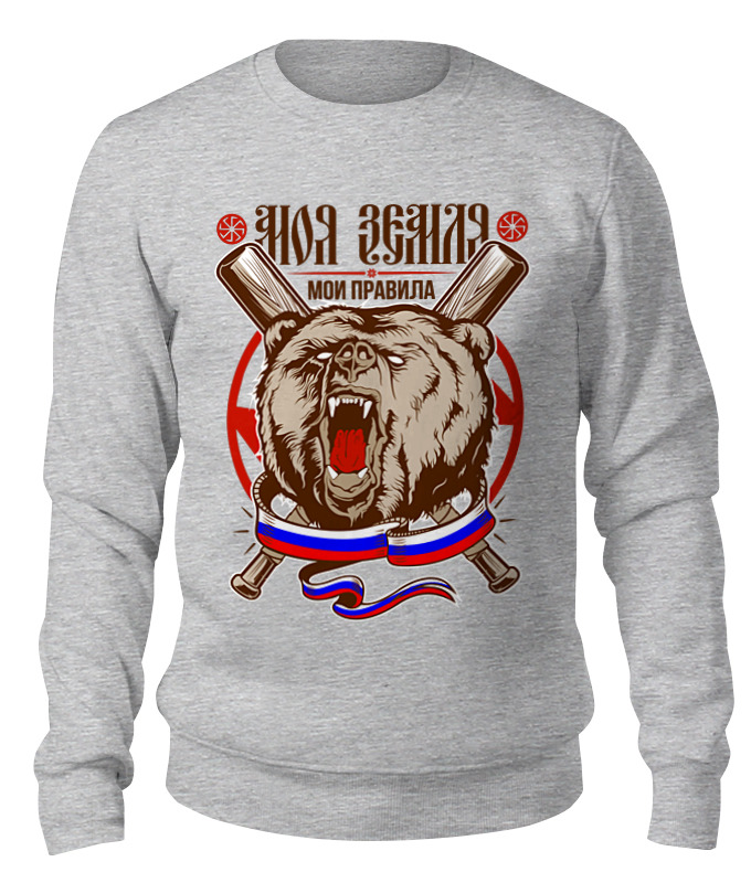 

Свитшот унисекс Printio Russian design серый L, Russian design