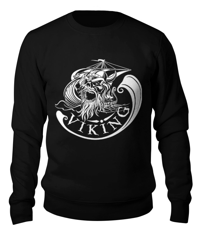 

Свитшот унисекс Printio Свитшот "viking" черный L, Свитшот "viking"