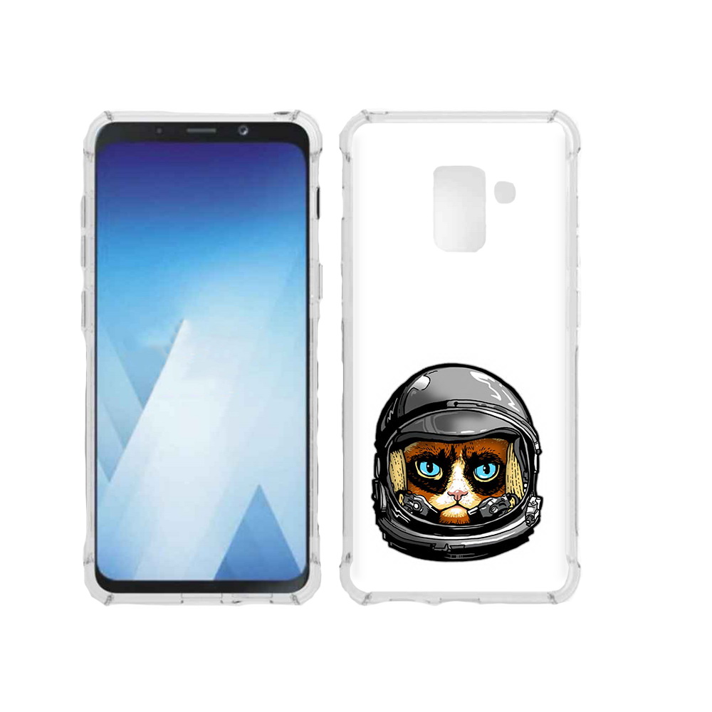 

Чехол MyPads Tocco для Samsung Galaxy A5 (2018) кот космонавт (PT95317.573.400), Прозрачный, Tocco