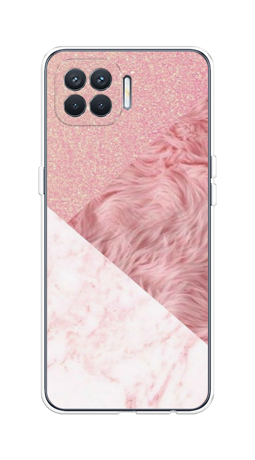 

Чехол на Oppo Reno 4 Lite/A93 "Текстурные треугольники", Розовый;белый, 254550-1