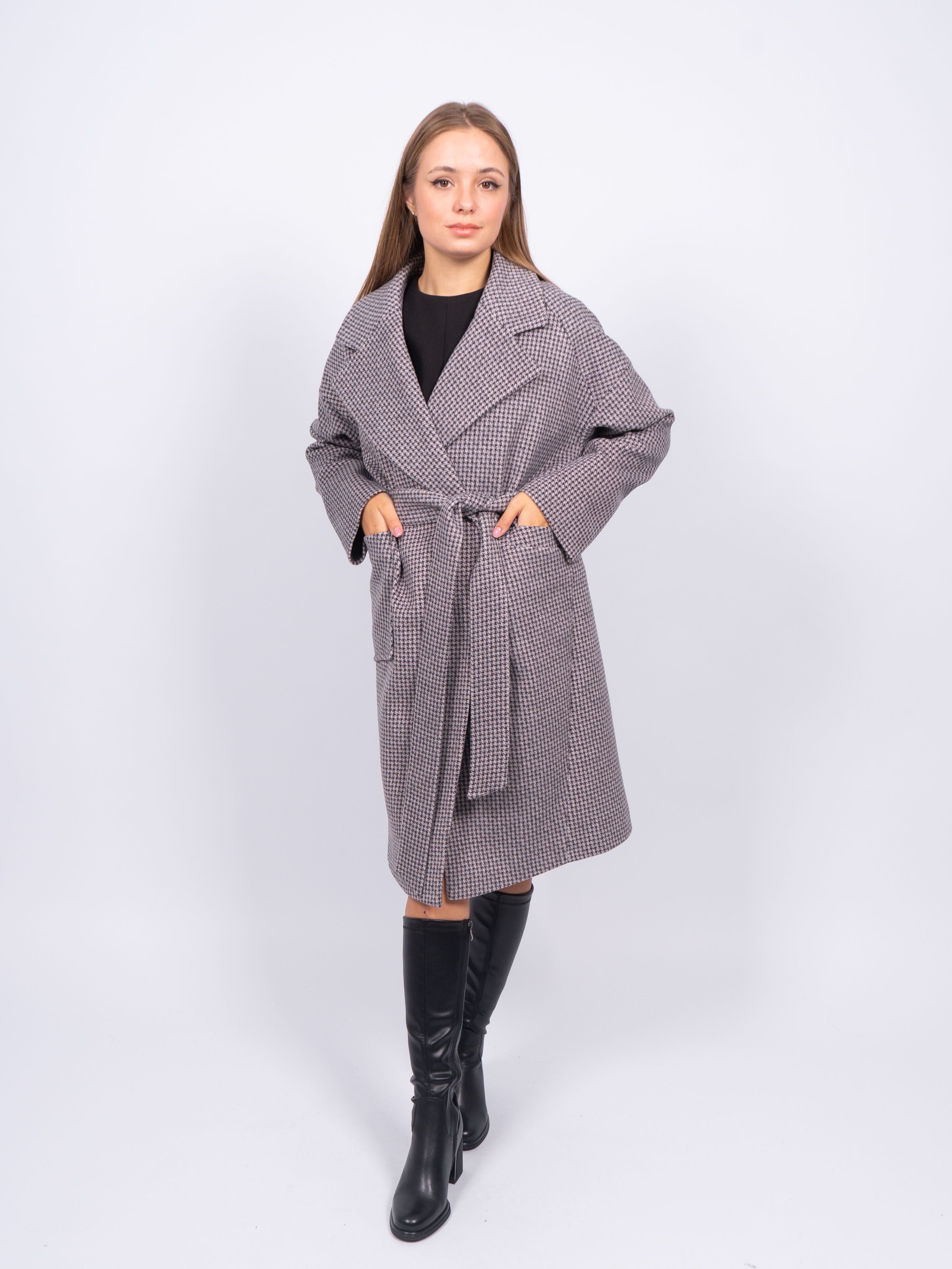 

Пальто женское 365 clothes KR-291-Гуслапка688 серое 44 RU, Серый, KR-291-Гуслапка688