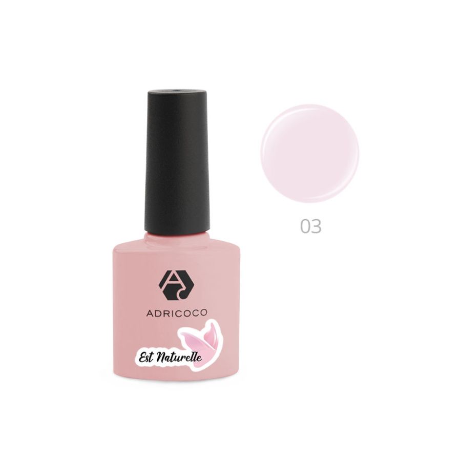 Гель-лак для ногтей AdriCoco Est Naturelle №03 камуфлирующий светло-розовый 8 мл 2 шт фоамиран глиттерный 1 8 мм светло розовый 60х70 см