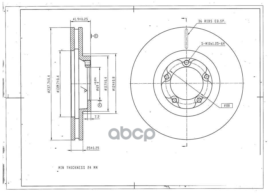 

Тормозной диск AVANTECH BR3058S