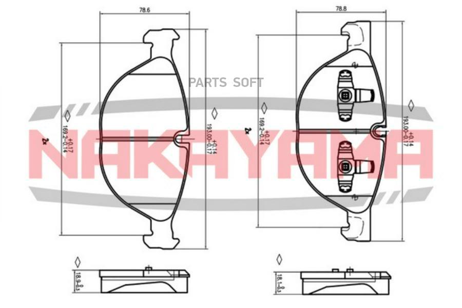 

Колодки Тормозные Дисковые, Комплект Nakayama Hp8648ny NAKAYAMA арт. HP8648NY