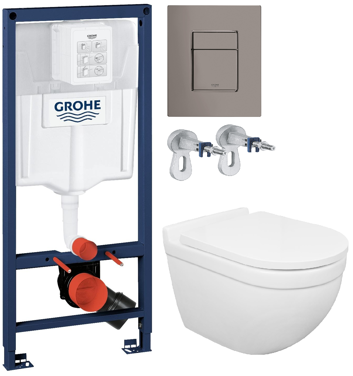 

Комплект инсталляция Grohe графит кв. 38732A00+Унитаз подв.Azario Fora AZ-0017 E-R