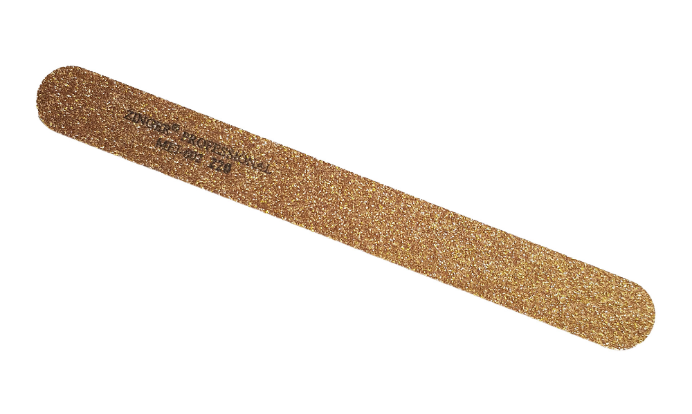 Пилка абразивная для ногтей односторонняя Zinger MEJ-602, 220 грит, золотой цвет