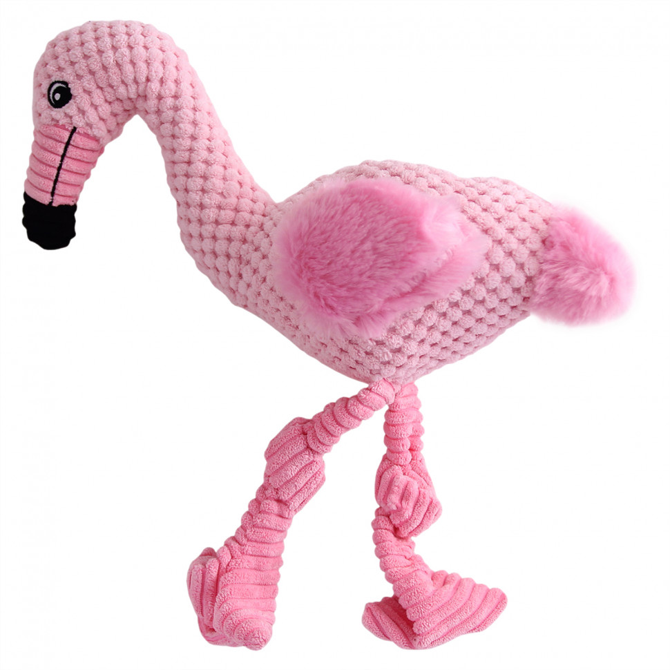 Мягкая игрушка для собак PetStandArt Фламинго, розовый, 38 см