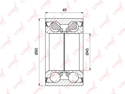 

Подшипник передней ступицы комплект VW Transporter IV 90>03 Lynx WB1148