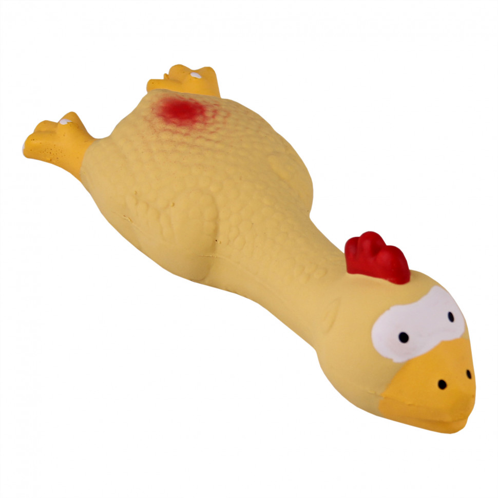 

Игрушка для собак PetStandArt Петух, желтый, латекс, 17см