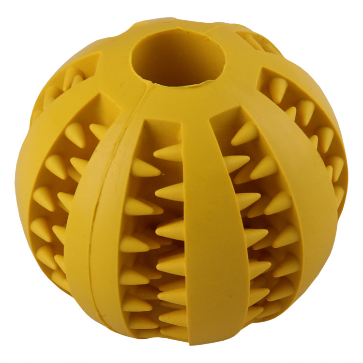 Игрушка для собак PetStandArt Мячик для снеков, желтый, 7 см