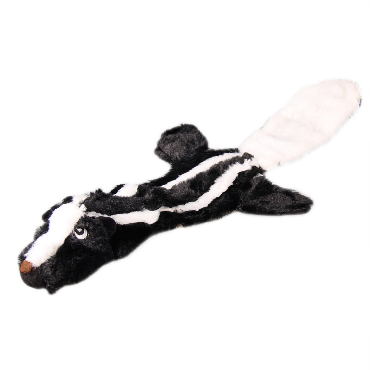 фото Мягкая игрушка для собак petstandart скунс-шкурка, черный, 60см, искусственный мех