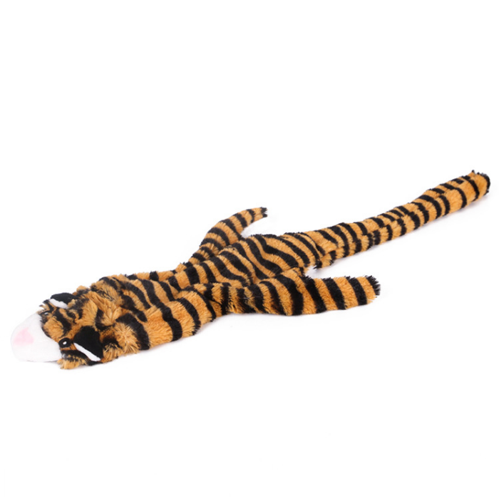 фото Мягкая игрушка для собак petstandart тигр-шкурка, оранжевый, 54 см, искусственный мех