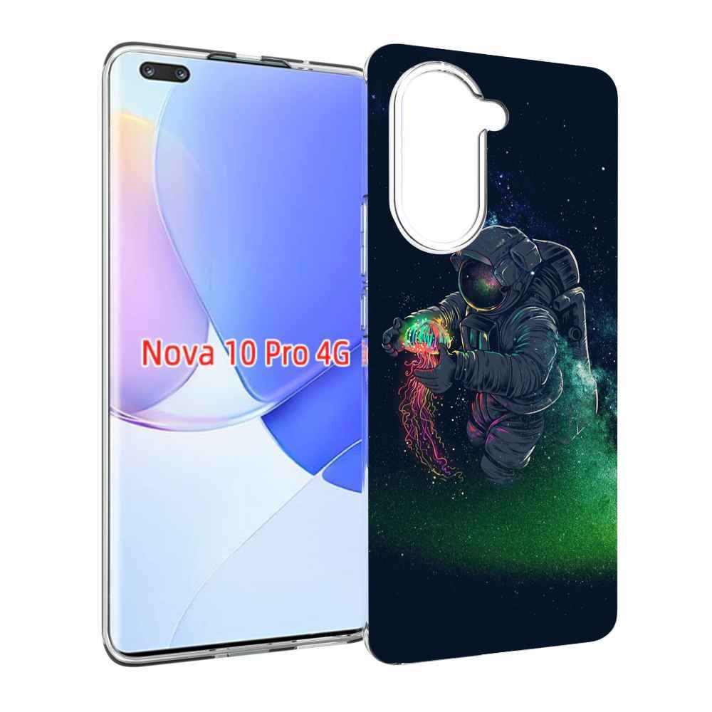 Чехол MyPads космонавт-с-оружием-арты для Huawei Nova 10 Pro противоударный