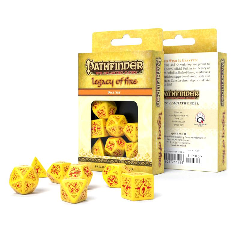 фото Набор кубиков pandora's box pathfinder legacy of fire dice set, желто-красный