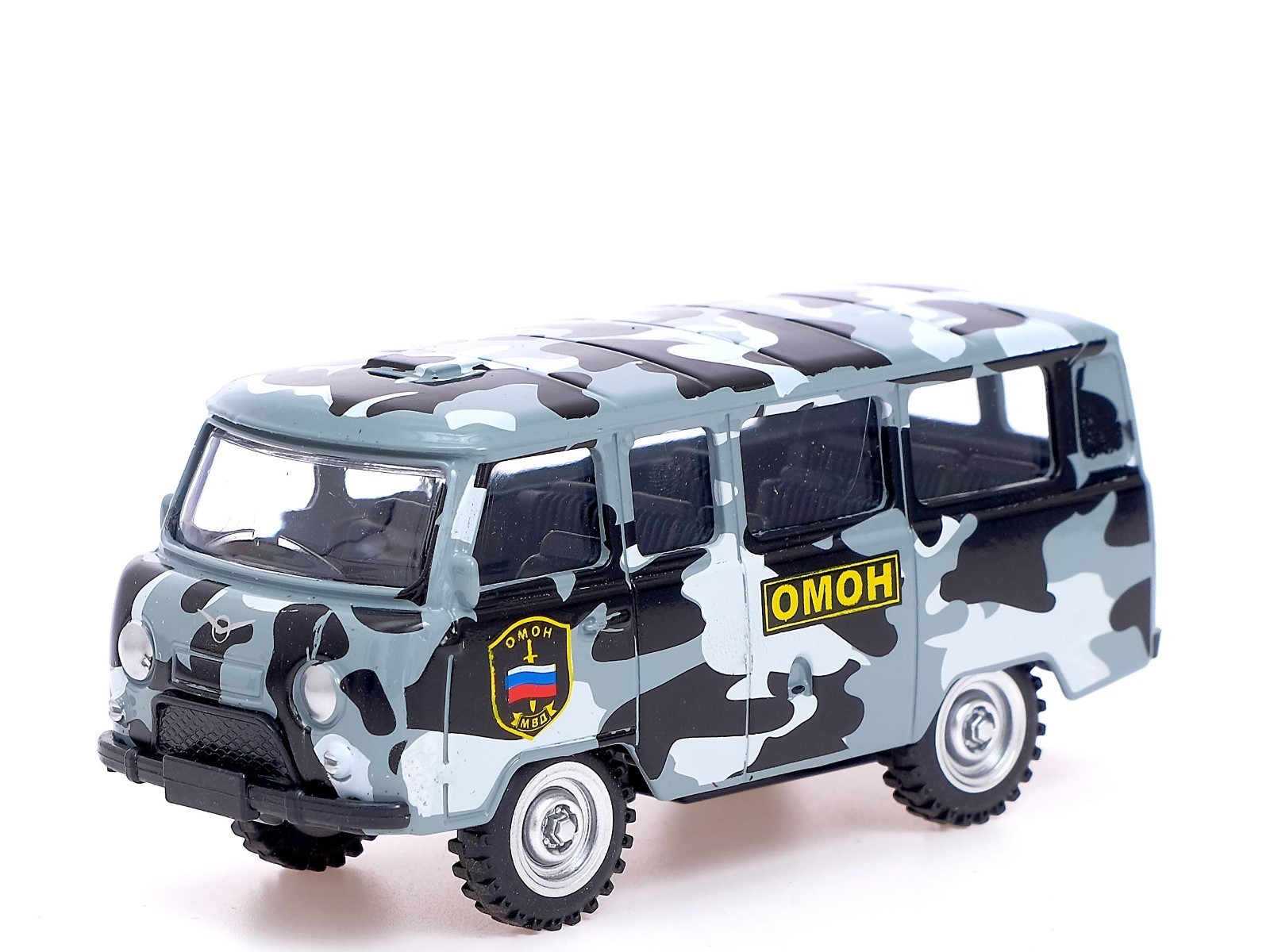 

Машина металлическая Микроавтобус ОМОН, инерционная, масштаб 1:43 Автоград