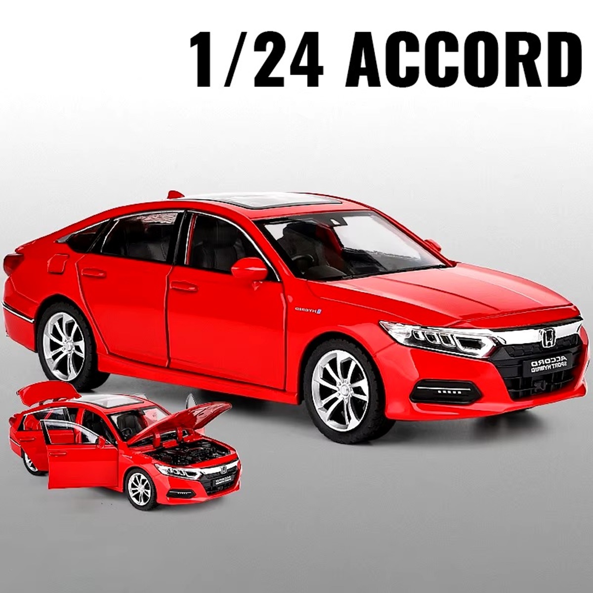 

Машинка Honda Accord металлическая интерактивная Карандашофф 21 см красная, Красный, honda