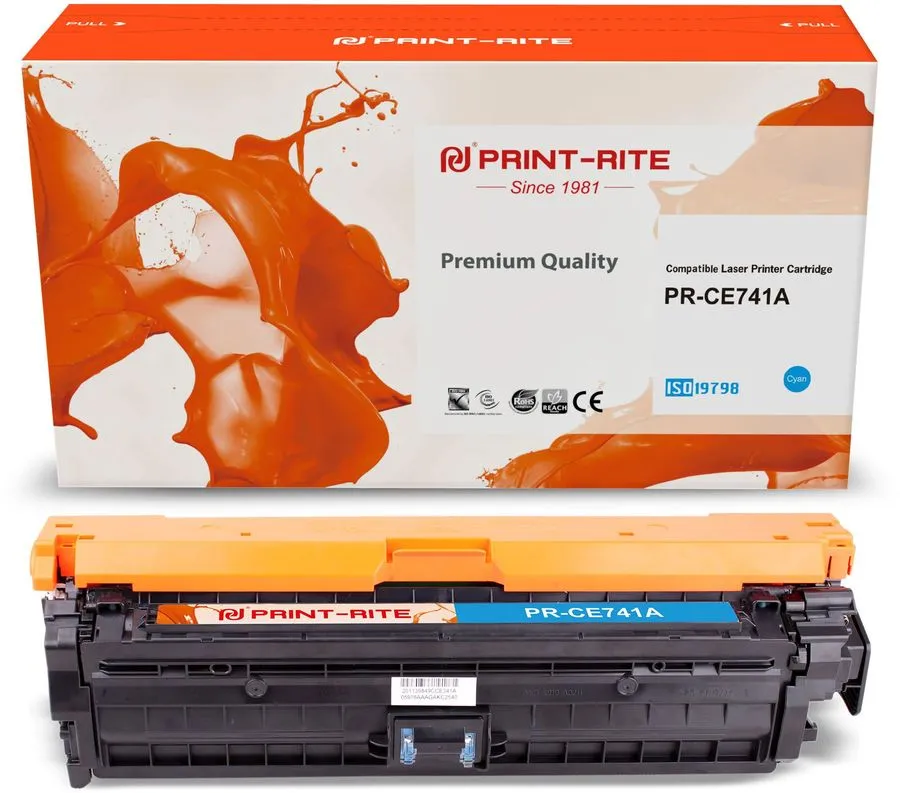 

Картридж для лазерного принтера Print-Rite TFHAN6CPU1J (PR-CE741A) голубой, совместимый, TFHAN6CPU1J