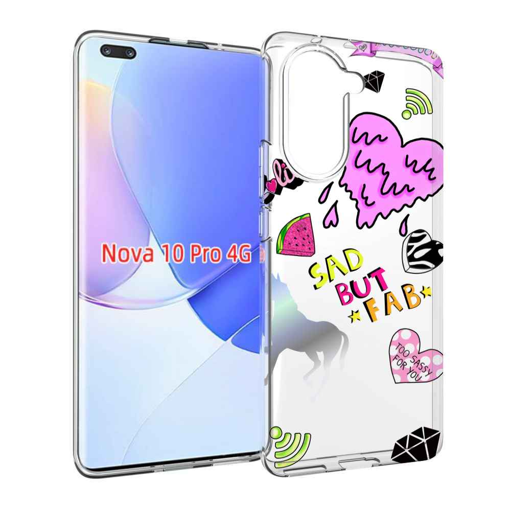 Чехол MyPads красивые-смайлики для Huawei Nova 10 Pro противоударный