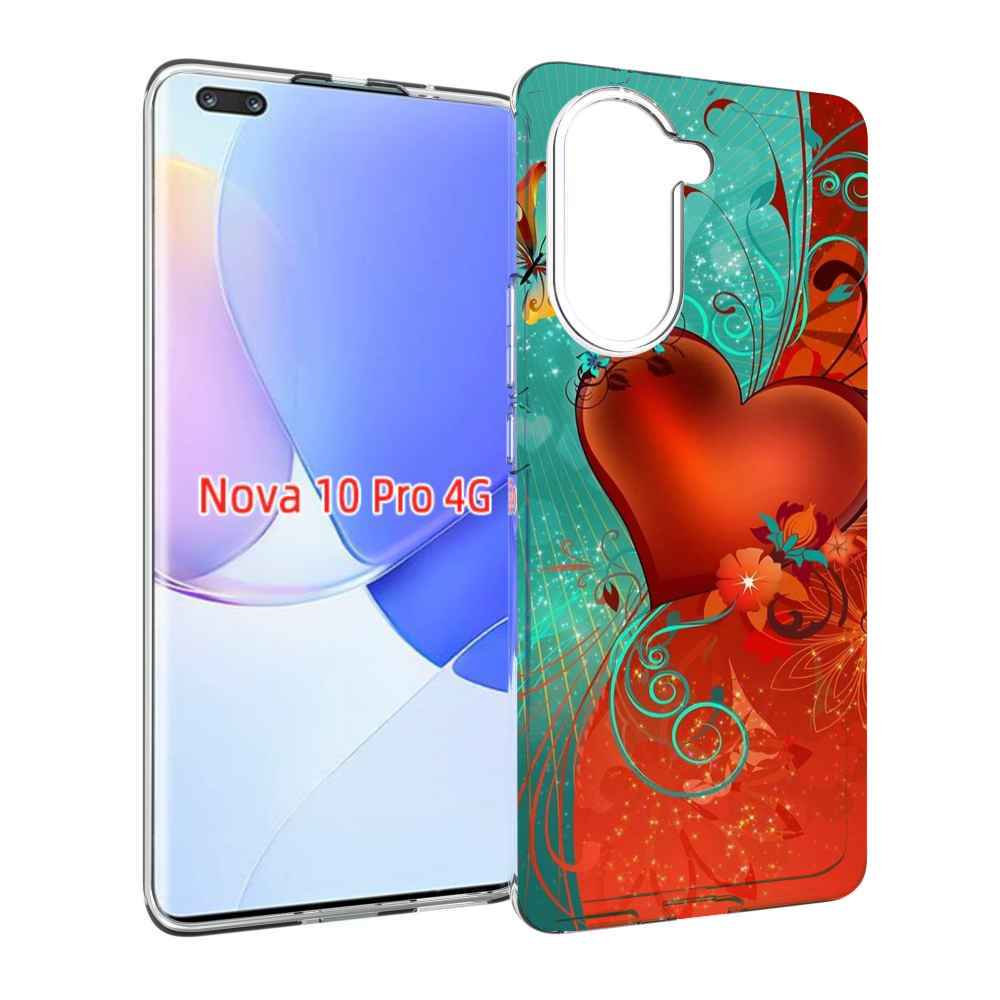 Чехол MyPads красивые-яркие-сердечки для Huawei Nova 10 Pro противоударный