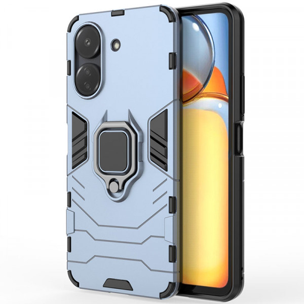 

Противоударный чехол Transformer Ring для Xiaomi Redmi 13C / Poco C65 4G, светло-синий, Transformer Ring