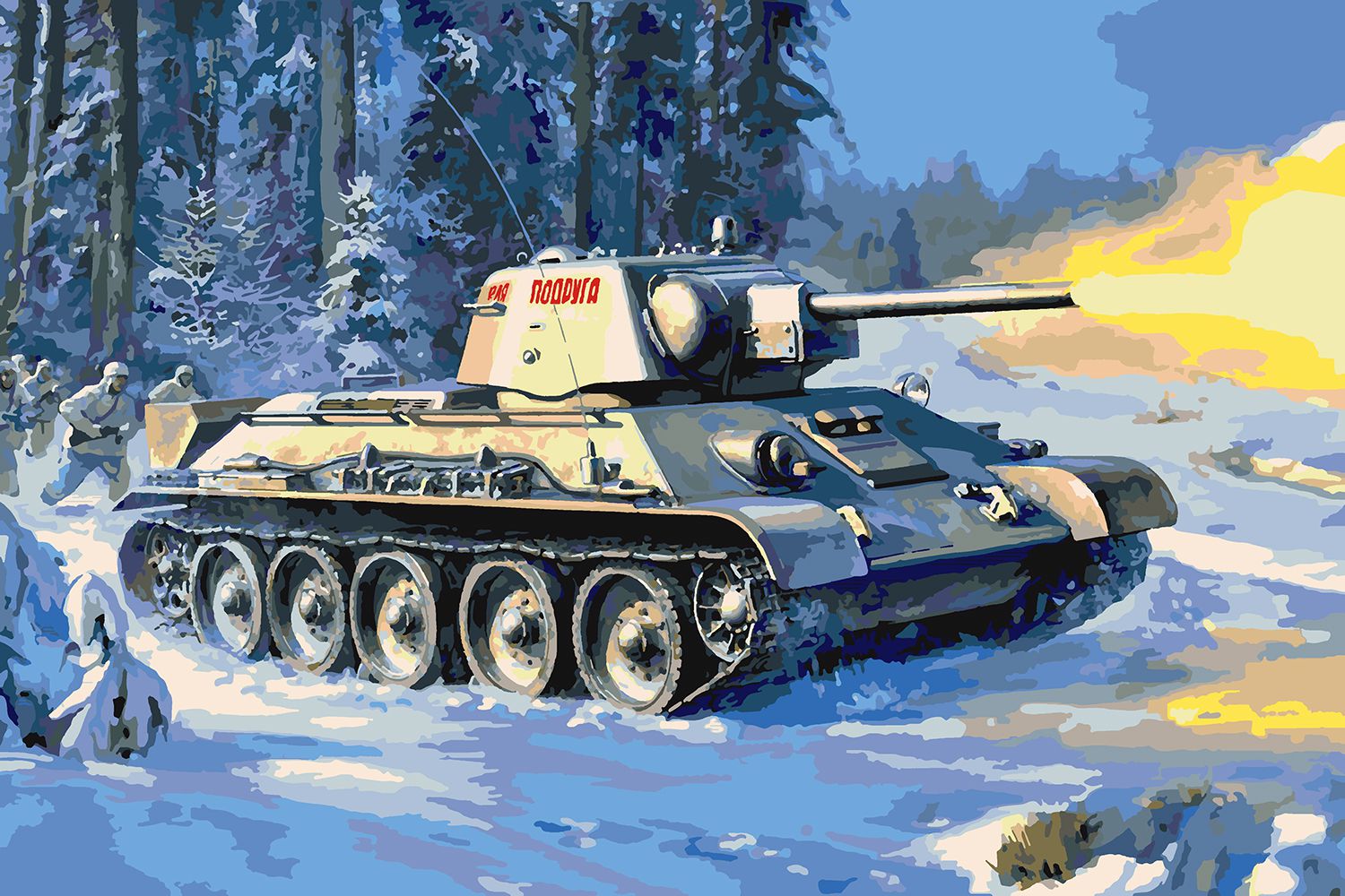 

Картина по номерам Красиво Красим Т-34-76 Боевая Подруга, 100 х 150 см, Т-34-76 Боевая Подруга