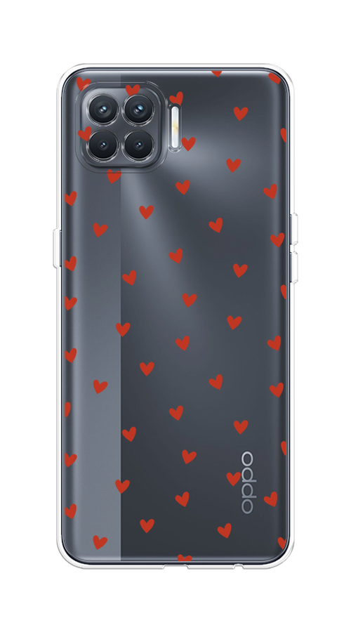 

Чехол на Oppo Reno 4 Lite/A93 "Red hearts", Красный;прозрачный, 254550-1