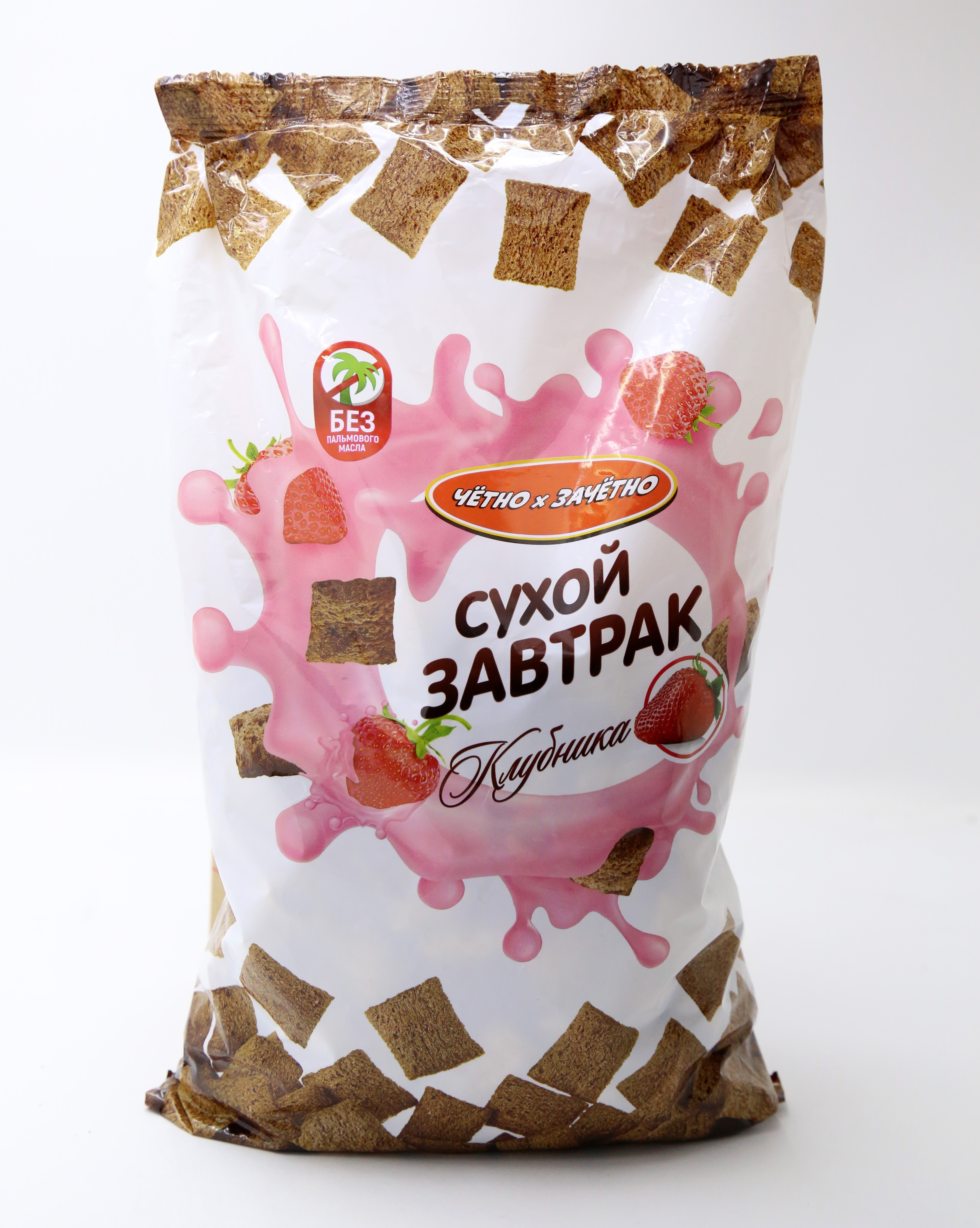 

Подушечки сухой завтрак Четно-Зачетно кремовая начинка клубника, 450 г, Клубника