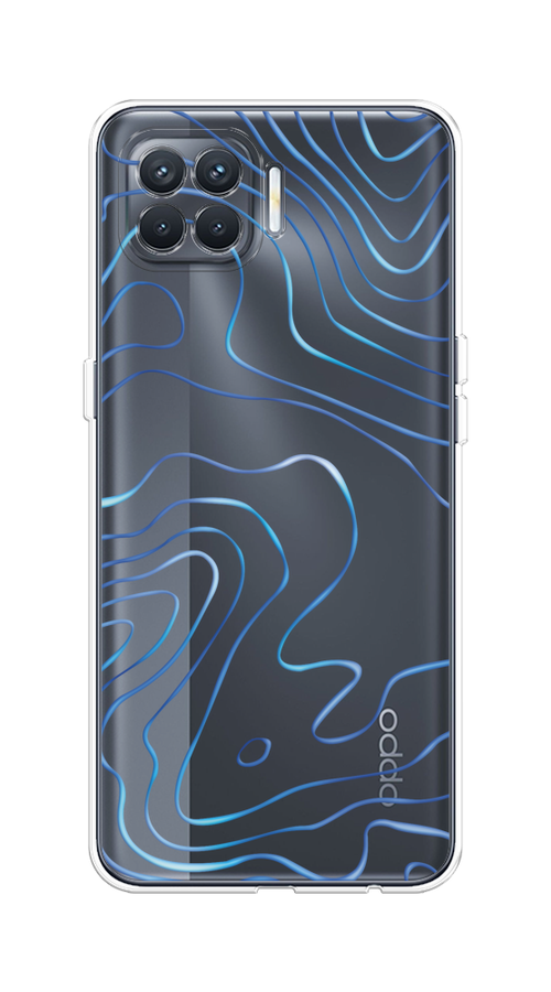 

Чехол на Oppo Reno 4 Lite/A93 "Blue lines", Прозрачный;синий, 254550-1