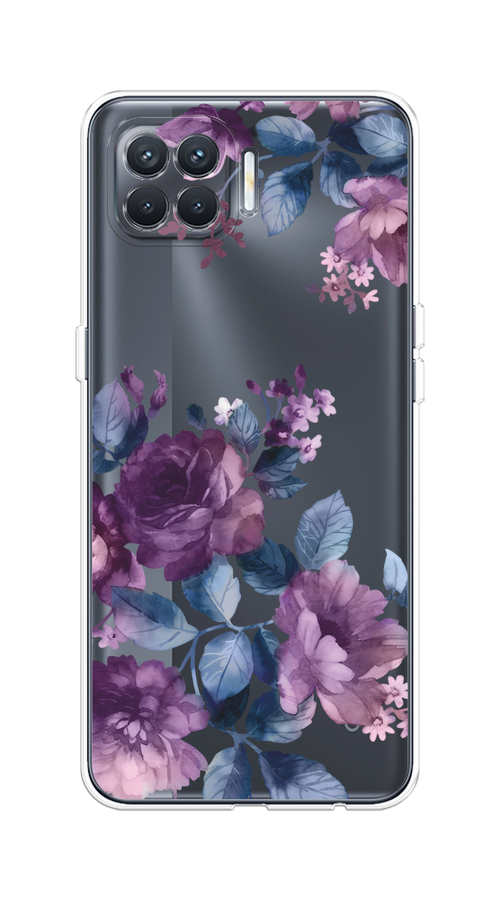 

Чехол на Oppo Reno 4 Lite/A93 "Purple Blossoms", Синий;фиолетовый, 254550-1