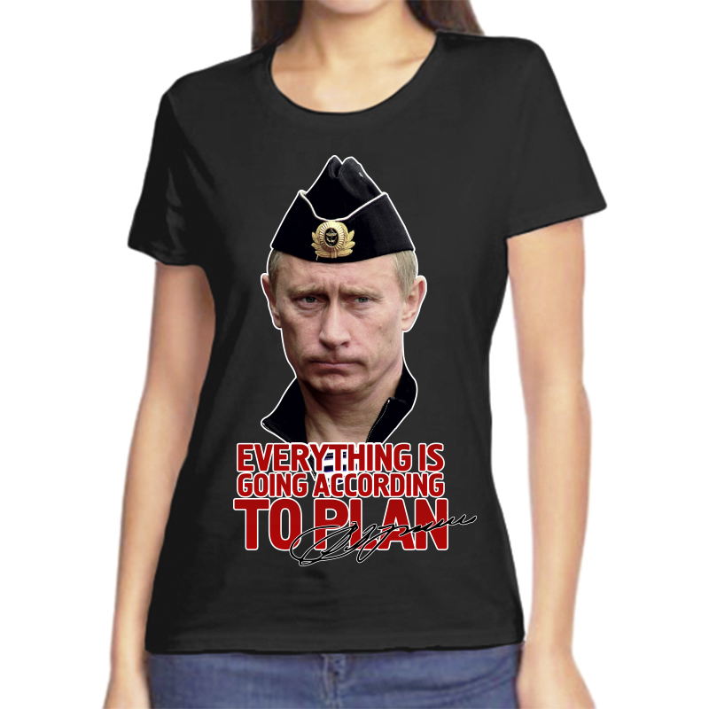 

Футболка женская черная 54 р-р с Путиным everuthing is gong accorong, Черный, fzh_everuthing_is_gong_accorong
