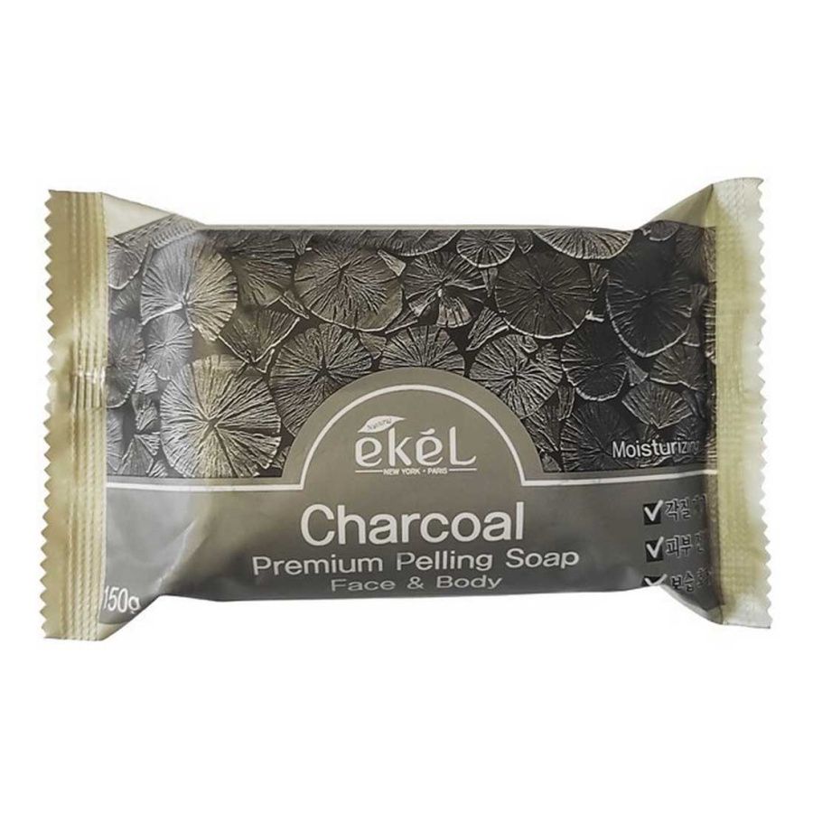 Ekel Мыло косметическое с экстрактом древесного угля / Peeling Soap Charcoal, 150 г, 2шт.
