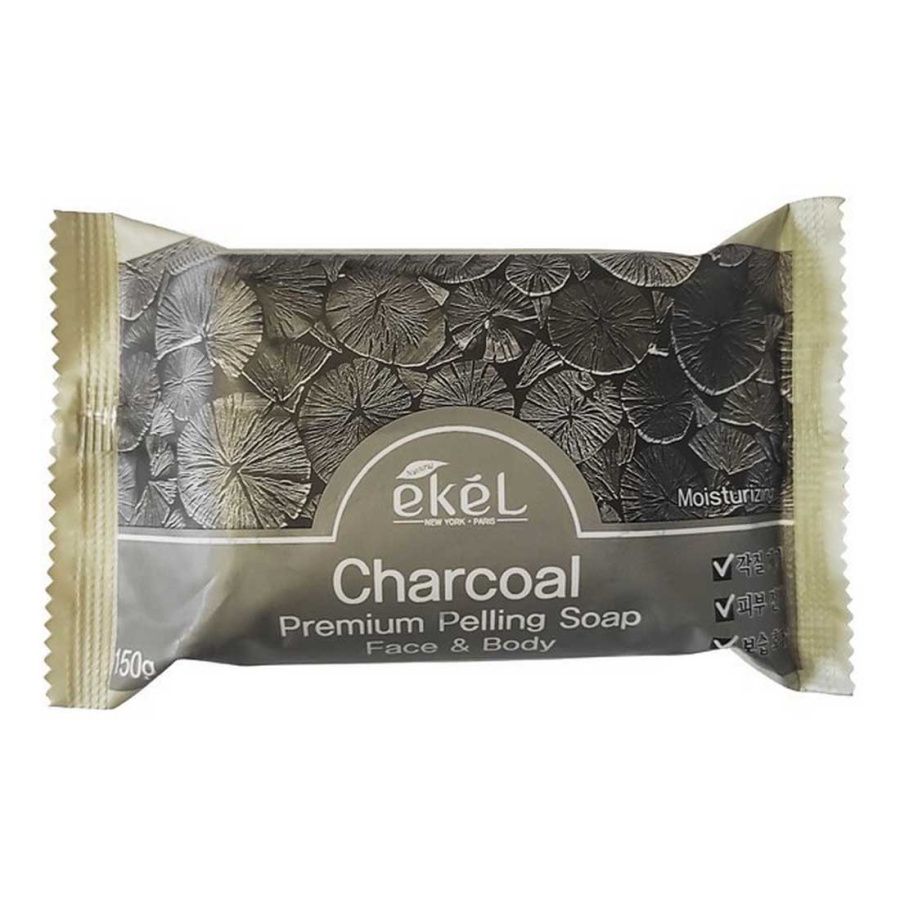 Мыло Ekel Peeling Soap Charcoal косметическое с экстрактом древесного угля 150 г 2 шт