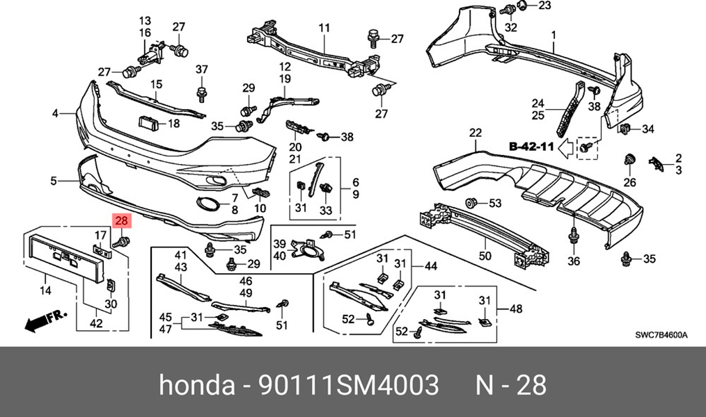 

Болт HONDA 90111SM4003