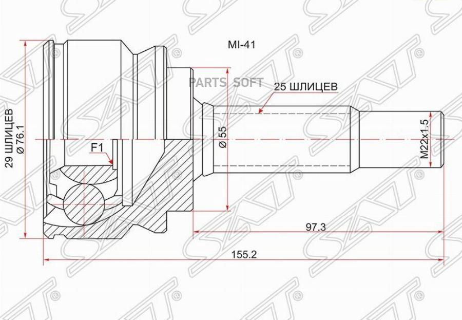 

Шрус Наружный Mitsubishi Colt 4G15/4G19/Z24A/Z25/Z27/02-