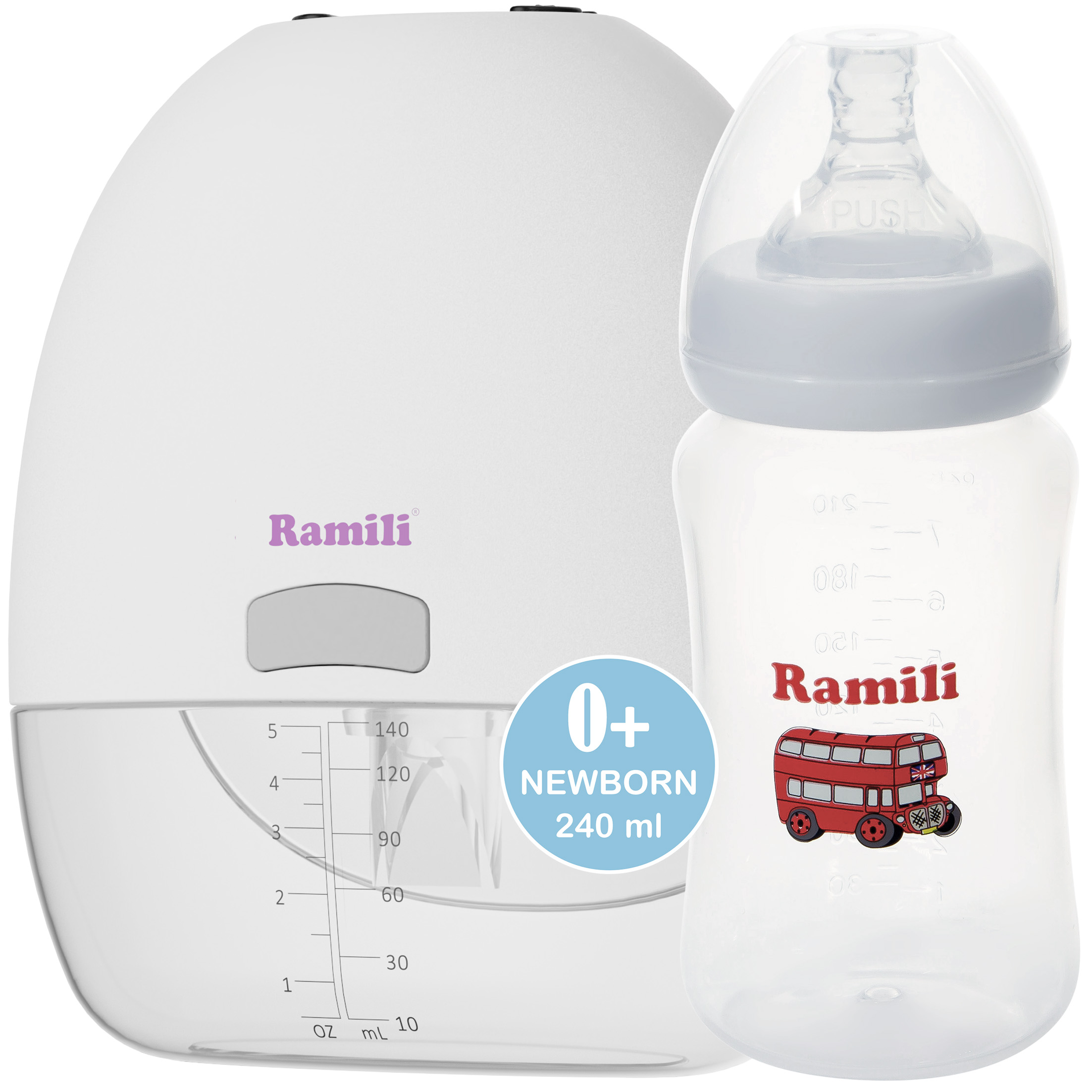 Двухфазный электрический молокоотсос Ramili SE150 с бутылочкой 240ML SE150240ML 5600₽