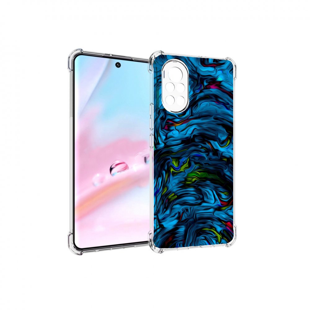

Чехол MyPads голубая краска в темноте для Huawei Nova 8 (ANG-LX1), Прозрачный, Tocco
