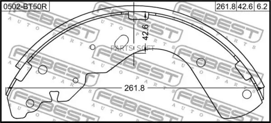

Тормозные колодки FEBEST задние барабанные 0502BT50R