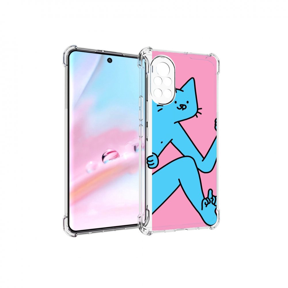 

Чехол MyPads голубой кот в дверце для Huawei Nova 8 (ANG-LX1), Прозрачный, Tocco