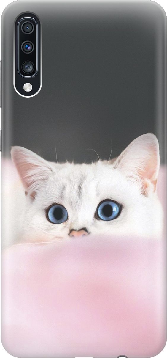 

Чехол на Samsung Galaxy A70/A70s с принтом "Кот на розовом пледе", Белый;розовый, 2305