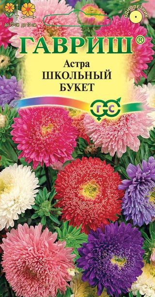 

Семена. Астра "Букет школьный", смесь (вес: 0,3 г) Н12, 10 пакетов