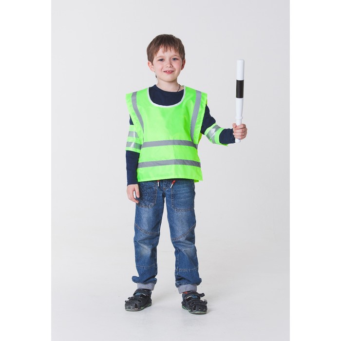 

Карнавальный костюм "Инспектор ДПС" с жезлом и крагами, р-р 32-34, 5-10 лет, Зеленый