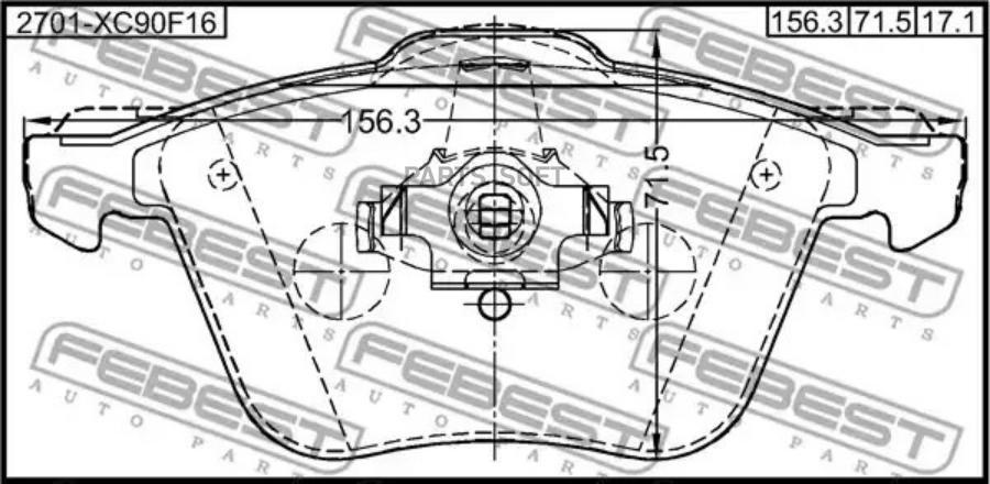 

Тормозные колодки FEBEST передние 2701XC90F16