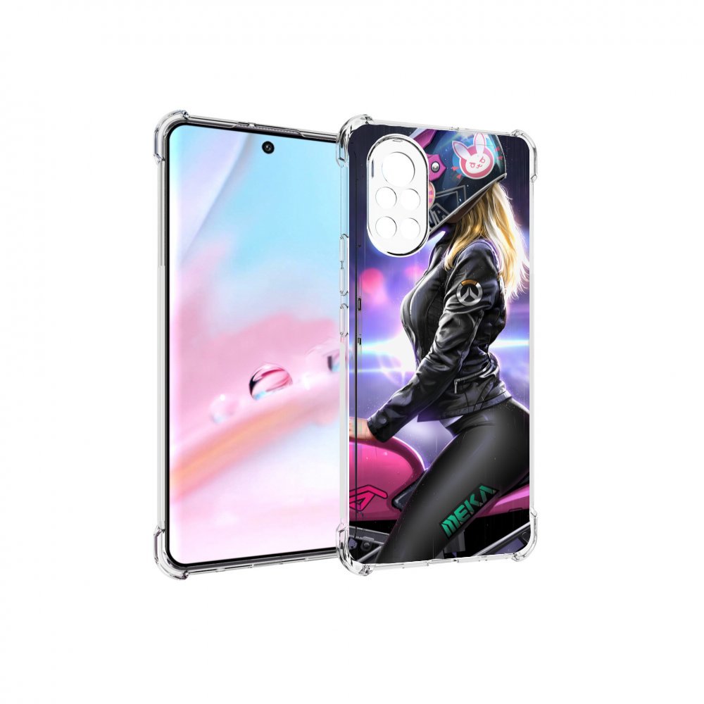Чехол MyPads девушка на мотоцикле неон женский для Huawei Nova 8 (ANG-LX1)