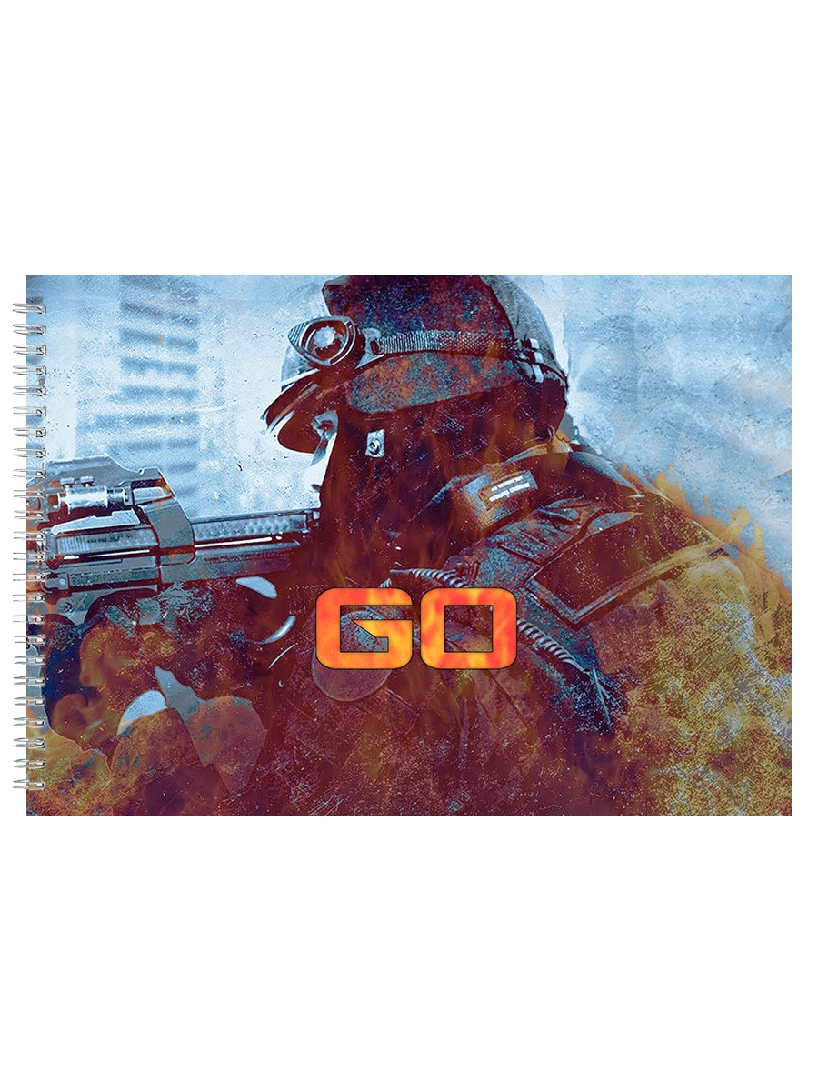 

Альбом для рисования DRABS CS GO, снайпер в шлеме с винтовкой