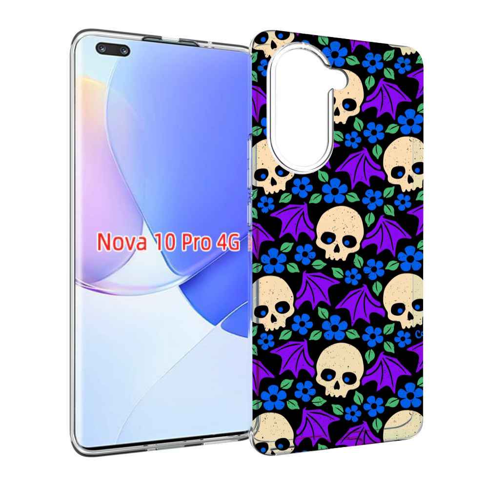 Чехол MyPads крылатые черепа для Huawei Nova 10 Pro противоударный